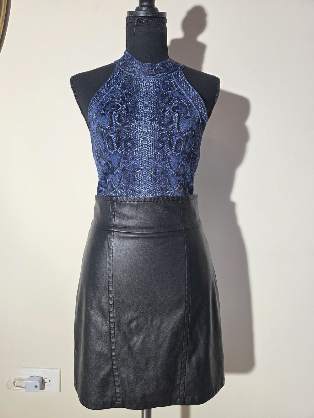 Express Black Faux Leather Mini Skirt